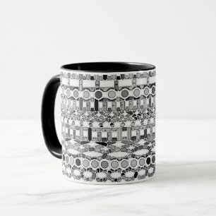 Taza Batik tribal - tonos de gris