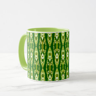 Taza Batik tribal - Verde oscuro y aguacate