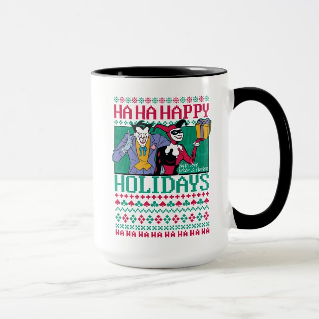 Taza Batman | Feliz Juker de vacaciones y Harley Quinn (Derecha)
