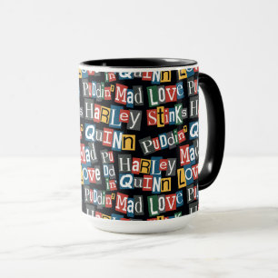 Taza Batman   Harley Quinn Ransom Note Style Pattern