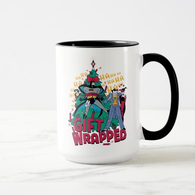 Taza Batman | Regalo Batman y Robin envuelto en árbol X (Derecha)