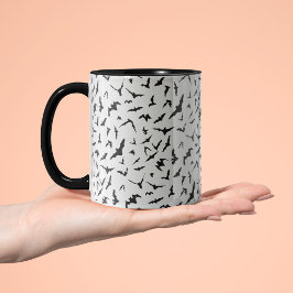 Taza Bats blancos y negros de Halloween
