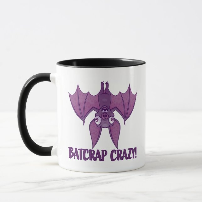 Taza Batshit Crazy Wacky Personalizado Bat (Izquierda)