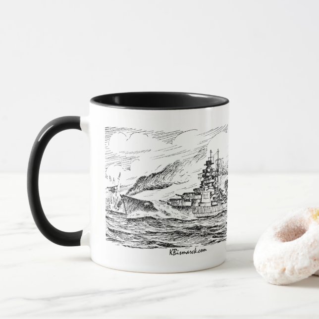 Taza Battleship Bismarck Mug (Con donut)