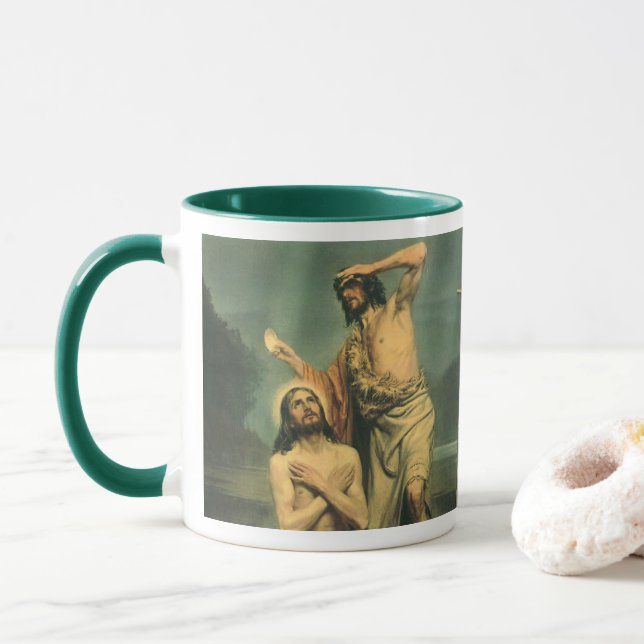 Taza Bautismo de Jesucristo por Juan Bautista (Con donut)