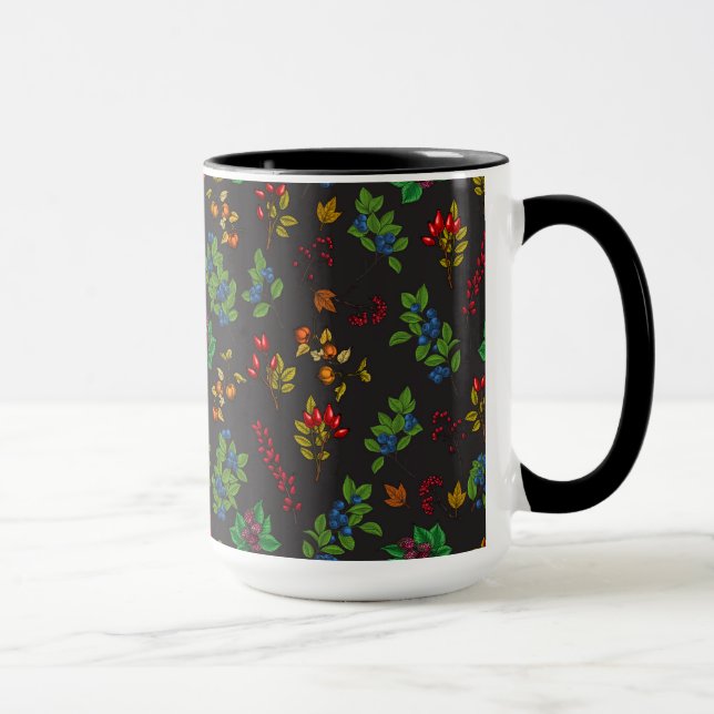Taza Bayas otoñales sobre marrón chocolate (Derecha)