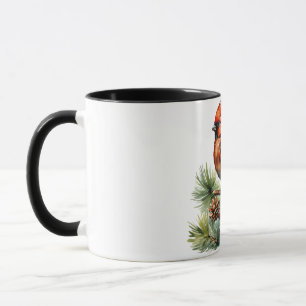 Taza Bayas rojas vibrantes con hojas verdes exuberantes