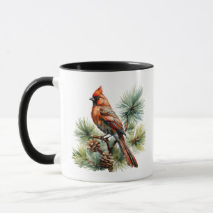 Taza Bayas rojas vibrantes con hojas verdes exuberantes