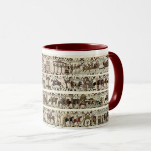 Taza BAYEUX TAPESTRY 1066 Batalla de Hastings, medieval