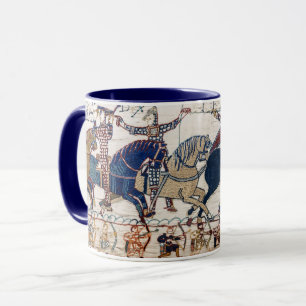 TAZA BAYEUX TAPESTRY 1066 CABALLEROS Y ARCHERS NORMANOS