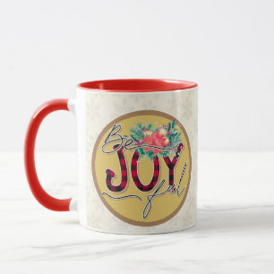 Taza Be Joyful Navidades regalo Flor Diseño Verso Cita