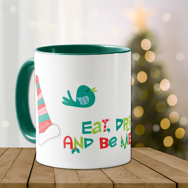 Taza Be Merry Retro Navidades Imágenes (Subido por el creador)