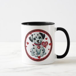 Taza Be Mine Valentine Dalmatian Cuppy Mug