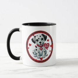 Taza Be Mine Valentine Dalmatian Cuppy Mug