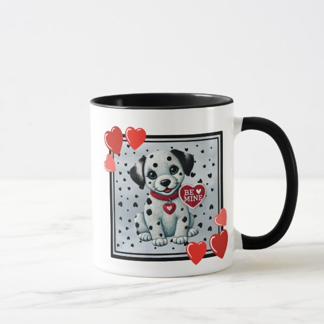 Taza "Be Mine Valentine Dalmatian Cuppy Mug (Derecha)