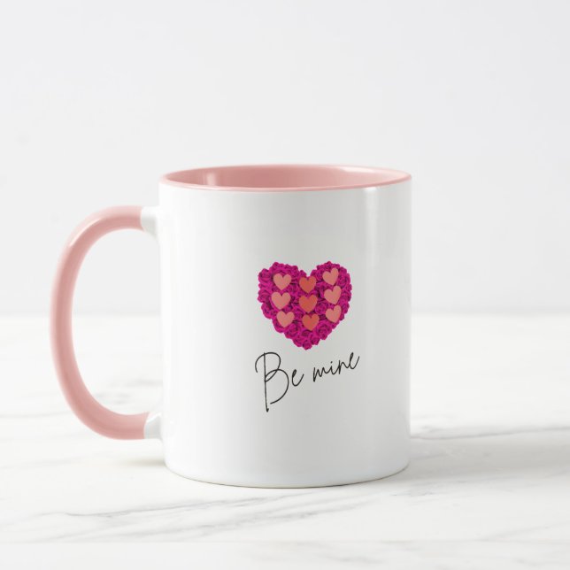 Taza Be Mine Valentine shirt |Rose with Heart Love (Izquierda)