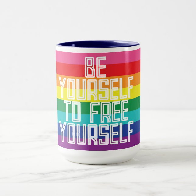 TAZA BE YOURSELF TO FREE YOURSELF RAINBOW (Centro)