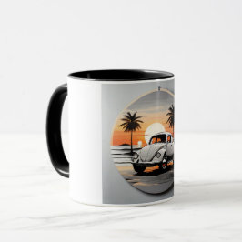 Taza "Beach Beetle Mug - Coastal Vintage Car Lover's 