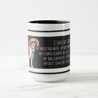 Taza Beagle divertida ama a mi papá Perro Lover