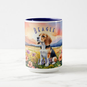Taza Beagle Mug, Personalizable Farm Sunrise