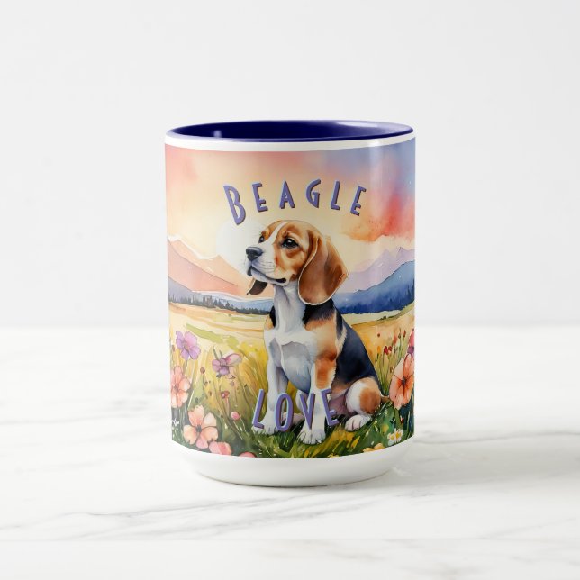 Taza Beagle Mug, Personalizable Farm Sunrise (Centro)