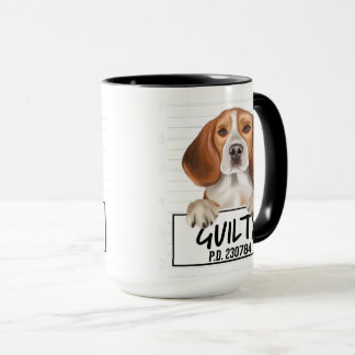 Taza Beagle Mugshot Guilty Dog