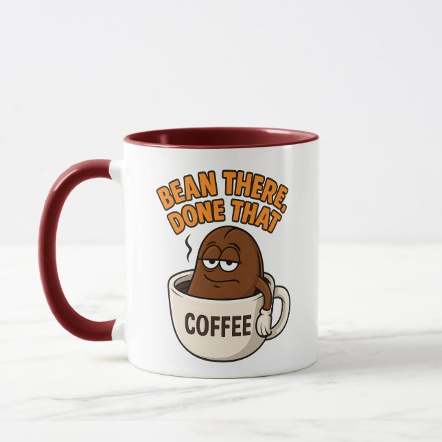 Taza Bean Allá, Hecho Eso - Funny Coffee Mug Design (Izquierda)