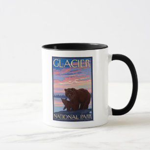 Taza Bear and Cub - Parque Nacional Glacier, MT