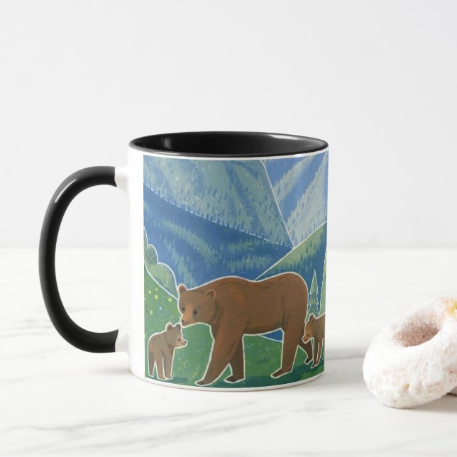 Taza Bear Family in the Valley Mug (Con donut)