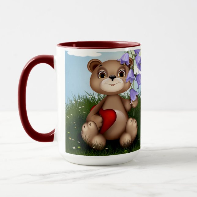 Taza Bear Holding Bouquet Flower-30926 (Izquierda)