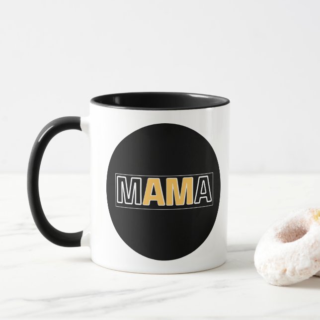 Taza bear-mom Minimal Mama Typography Design (Con donut)