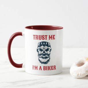 Taza Beard Scull   Motocicleta   Créeme que soy un cicl