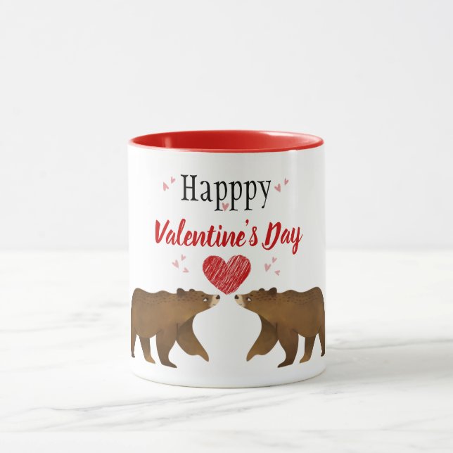 Taza Bears & Hearts El día de San Valentín Mug (Centro)
