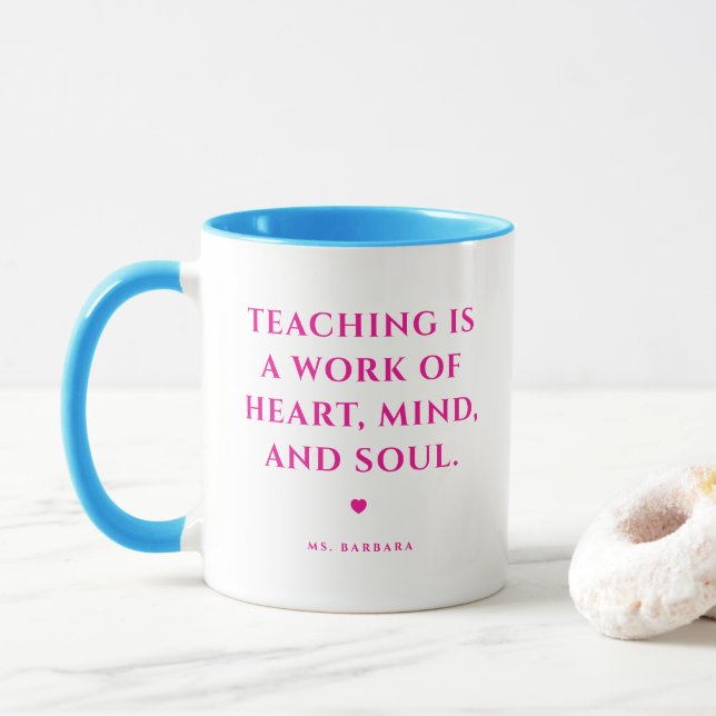 Taza Beautiful Best Teacher Ever Pink Love (Con donut)