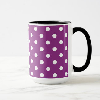 Taza Beautiful Blackberry Color With White Polka Dots