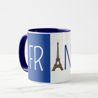 Taza Beautiful France Flag Mug version Eiffel Tower