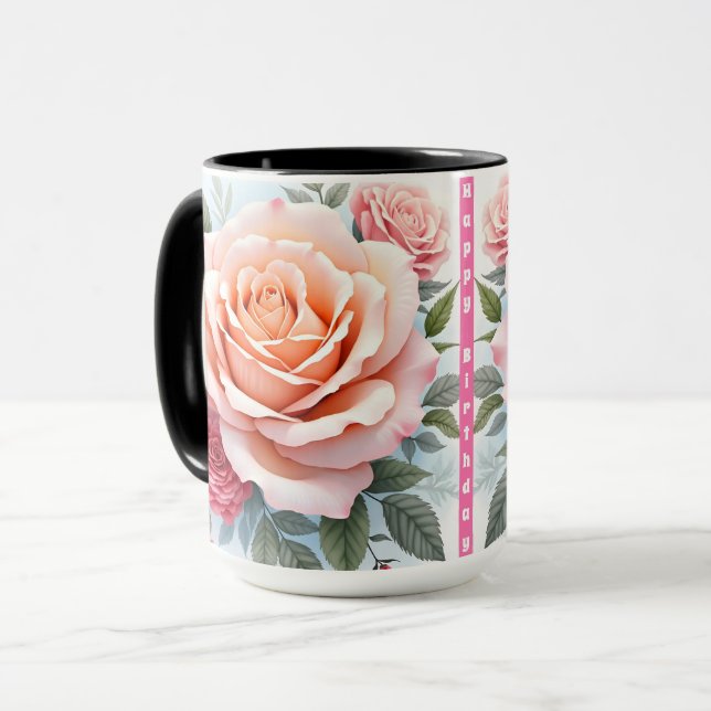 Taza Beautiful Pink Roses Luxury Modern Collection (Anverso izquierdo)