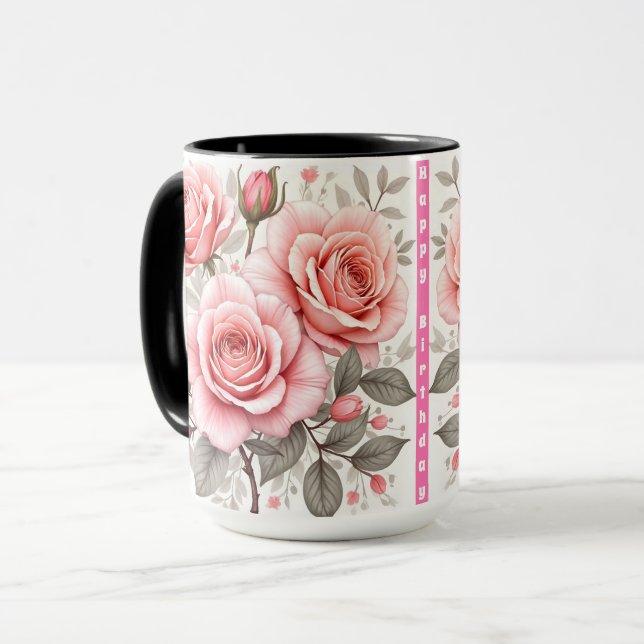 Taza Beautiful Pink Roses Luxury Popular Collection (Anverso izquierdo)
