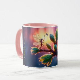 Taza Beautiful spring nature with miniature pixie art
