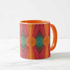 Taza Beautiful Sunny Sun Rays Southwestern Folk Art