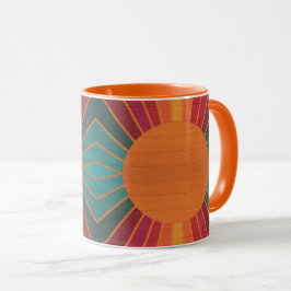 Taza Beautiful Sunny Sun Rays Southwestern Folk Art