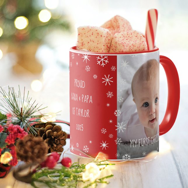 Taza Bebé 1 Navidades Abuelos Moda 2 Foto Rojo (Subido por el creador)