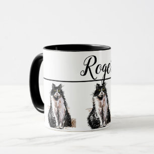 Taza Bebé Black Tuxedo gato Gatos de arte caprichoso