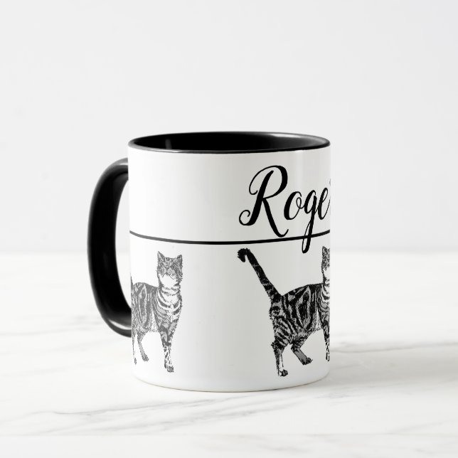Taza Bebé Blanco Tabby gato Gatos Mugre de arte (Anverso izquierdo)
