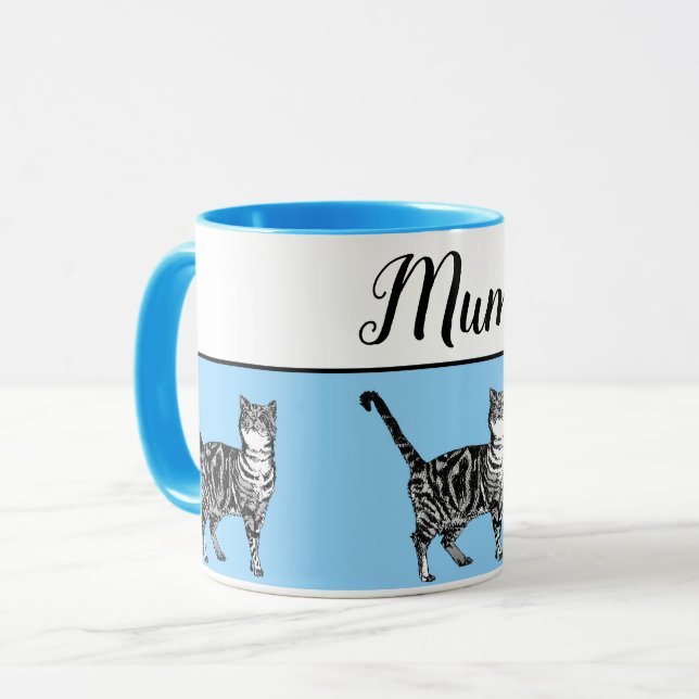 Taza Bebé Blue Tabby gato Gatos Mamá caprichosa (Anverso izquierdo)