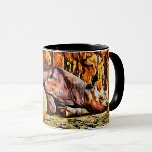 Taza Bebé Cansado Rhino Café Mug (Anverso derecho)