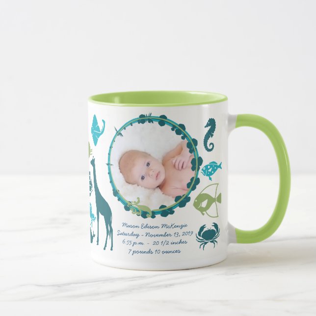 Taza Bebé Foto Mug Bebé Estrellas Aves Cuestas (Derecha)