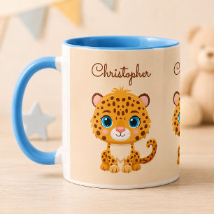 Taza Bebé Leopardo Safari Animal Adorable Niños