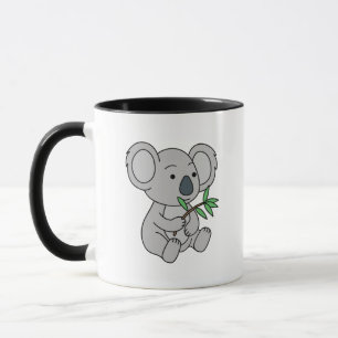 Taza Bebé lindo Koala con hojas de eucalipto