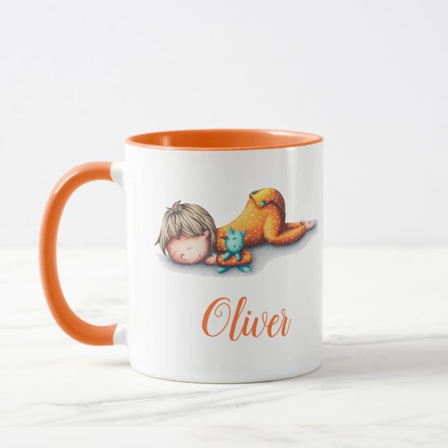 Taza Bebé neutro con ducha de bebé para dormir (Izquierda)